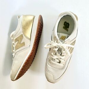 New Balance 620 Gold Metallic Sneakers Suede Size 7
